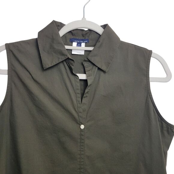 Tailor New York Green Tank Blouse Size Medium - Picture 3 of 5